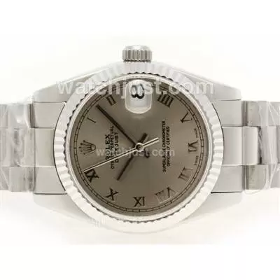 Rolex Datejust Automatic Movement Roman Marking With Gray Dial