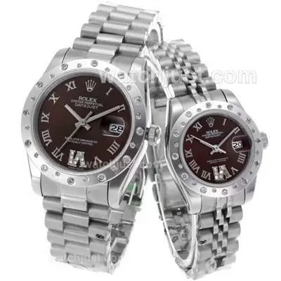 Rolex Datejust Automatic Roman Markers With Brown Dial S/s Sapphire Glass