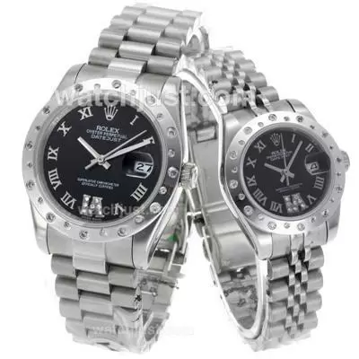 Rolex Datejust Automatic Roman Markers With Black Dial S/s Sapphire Glass