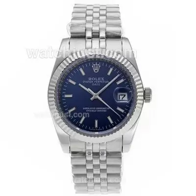 Rolex Datejust Automatic Stick Markers With Blue Dail S/s Sapphire Glass