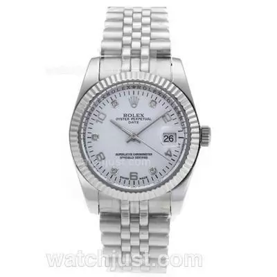 Rolex Datejust Automatic Diamond/number Markers With White Dail S/s Sapphire Glass