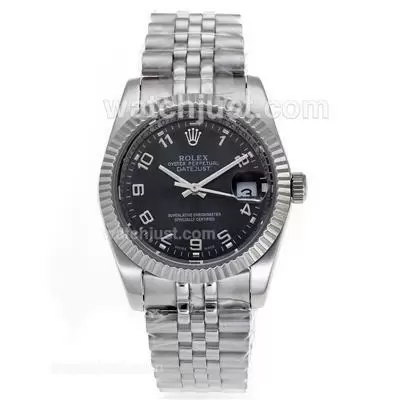 Rolex Datejust Automatic Number Markers With Black Dail S/s Sapphire Glass