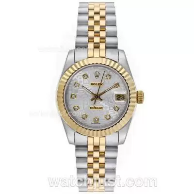 Rolex Datejust Automatic Two Tone Diamond Markers With Computer Dial Mid Size