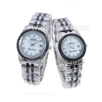 Rolex Datejust Roman Markers With Mop Dial Couple Watch