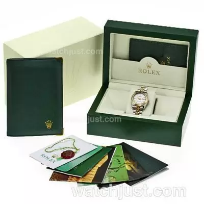 Rolex Datejust Automatic Two Tone Roman Markers With White Dial Mid Size