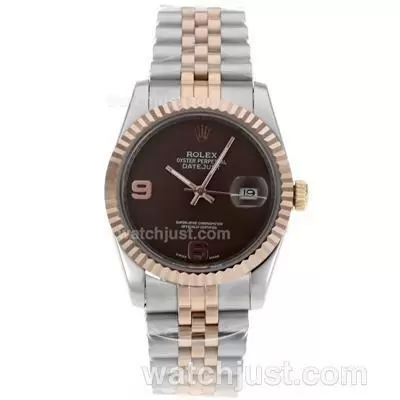 Rolex Datejust Automatic Two Tone With Brown Dial