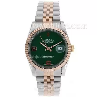 Rolex Datejust Automatic Two Tone With Green Dial