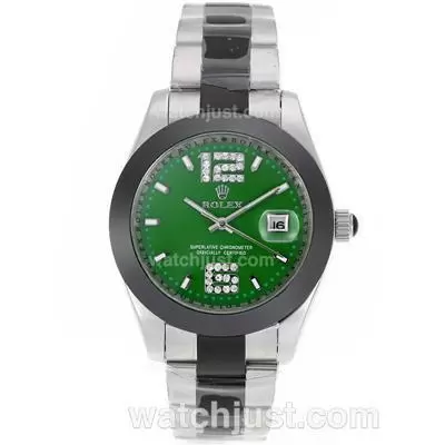 Rolex Datejust Automatic Ceramic Bezel With Green Dail Ceramic Strap