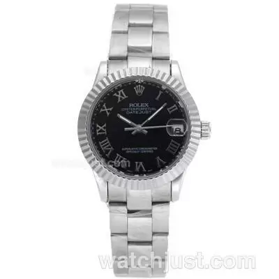 Rolex Datejust Automatic Roman Markers With Black Dial S/s