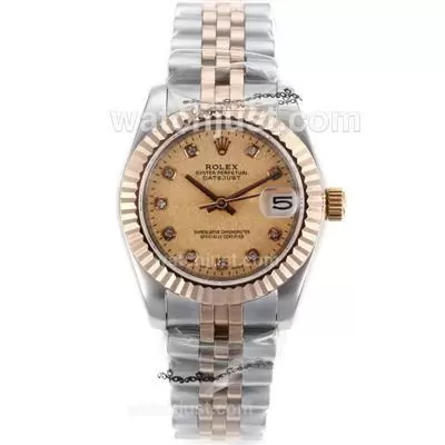 Rolex Datejust Automatic Two Tone Diamond Markers With Golden Granite Dial