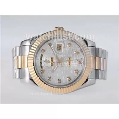 Rolex Day Date Ii Automatic Two Tone Diamond Marking With Computer Dial 41mm New Version