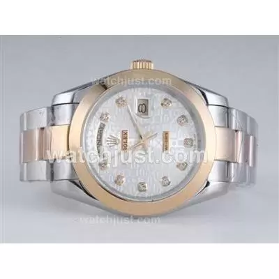 Rolex Day Date Ii Automatic Two Tone Diamond Marking With Computer Dial 41mm New Version