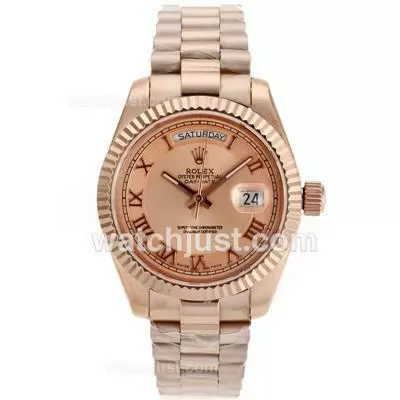 Rolex Day Date Ii Full Rose Gold With Champagne Dial Same Structure As Automatic Movement