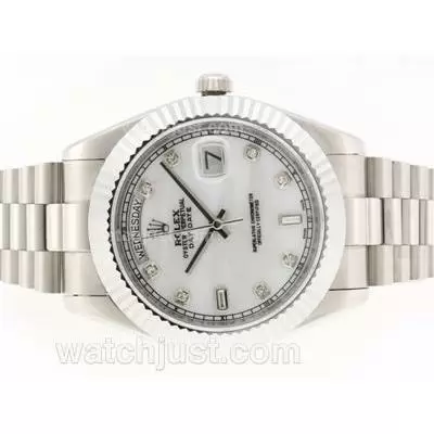 Rolex Day Date Ii Automatic Movement Diamond Markers With Mop Dial 41mm Version