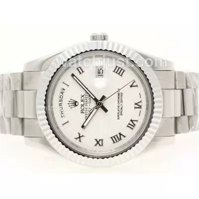 Rolex Day Date Ii Automatic Roman Marking With White Dial 41mm Version