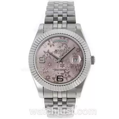 Rolex Day Date Ii Automatic With Pink Floral Motif Dial 41mm Version