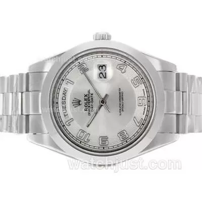 Rolex Day Date Ii Automatic Movement Number Markers With White Dial 41mm Version