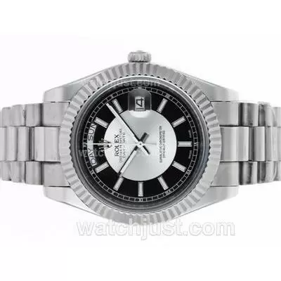 Rolex Day Date Ii Automatic Stick Markers With Black/white Dial