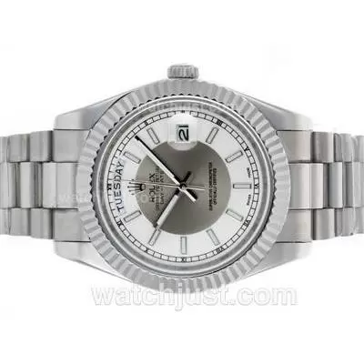 Rolex Day Date Ii Automatic Stick Markers With Gray Dial