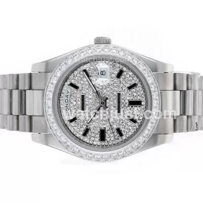 Rolex Day Date Ii Automatic With Diamond Bezel And Dial