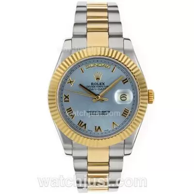 Rolex Datejust Ii Automatic Movement Two Tone Roman Markers With Blue Dial