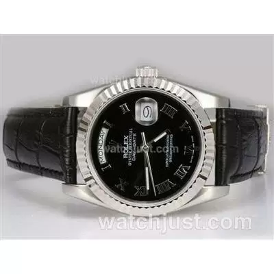 Rolex Day Date Automatic Movement With Black Dial