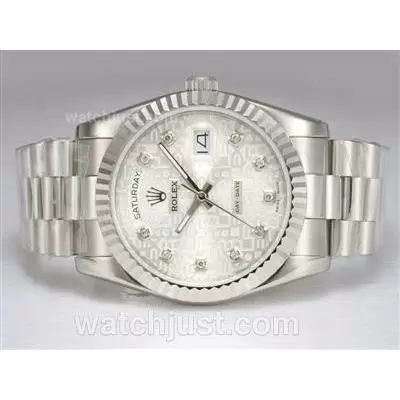 Rolex Day Date Automatic Diamond Marking With Computer Dial