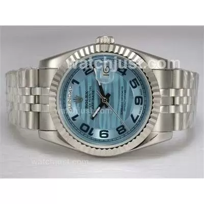 Rolex Day Date Automatic With Blue Graphical Dial Number Marking