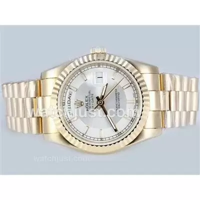 Rolex Day Date Automatic Full Gold With White Dial