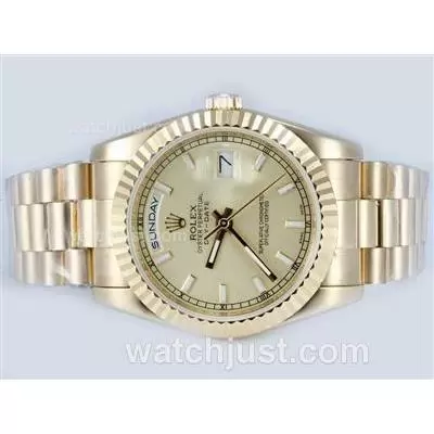 Rolex Day Date Automatic Full Gold With Golden Dial