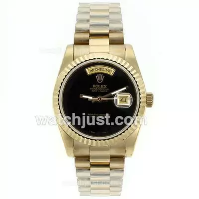 Rolex Day Date Automatic Full Gold With Black Dial