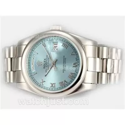 Rolex Day Date Automatic With Blue Dial Roman Marking