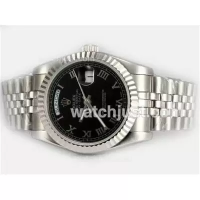 Rolex Day Date Automatic With Black Dial Roman Marking