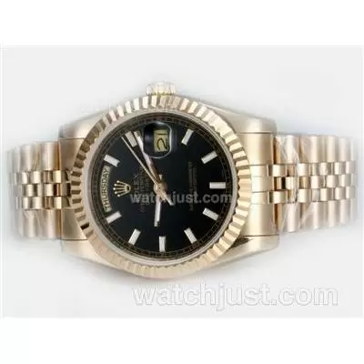 Rolex Day Date Automatic Full Gold With Black Dial