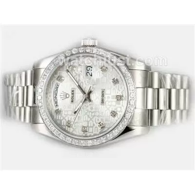 Rolex Day Date Automatic Diamond Marking With Computer Dial