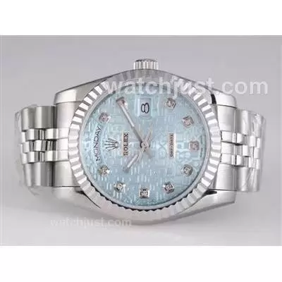 Rolex Day Date Automatic Diamond Marking With Blue Computer Dial