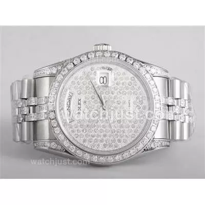 Rolex Day Date Automatic Movement With Full Diamond