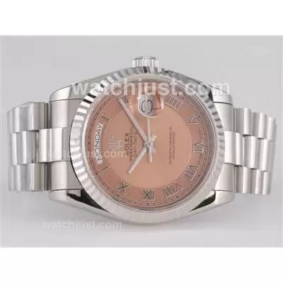 Rolex Day Date Automatic Movement With Champagne Dial Roman Marking