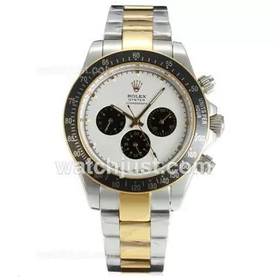 Rolex Daytona Ii Automatic Two Tone Case Ceramic Bezel With White Dial