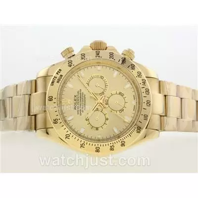 Rolex Daytona Ii Automatic Full Gold With Golden Dial/stick Marking 42mm Version