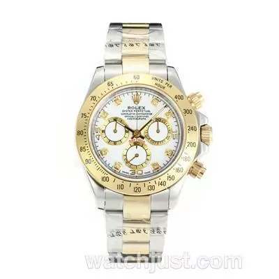 Rolex Daytona Cosmograph Automatic Movement Two Tone With White Dial