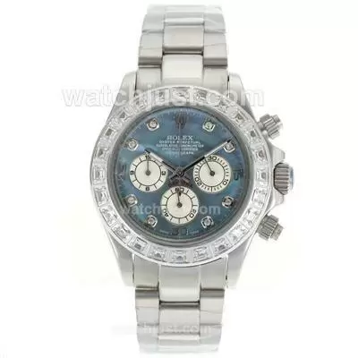 Rolex Daytona Working Cz Diamond Bezel Diamond Markers With Blue Mop Dial