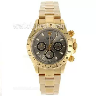 Rolex Daytona Working Full Gold Stick Markers With Gray Dial Lady Size