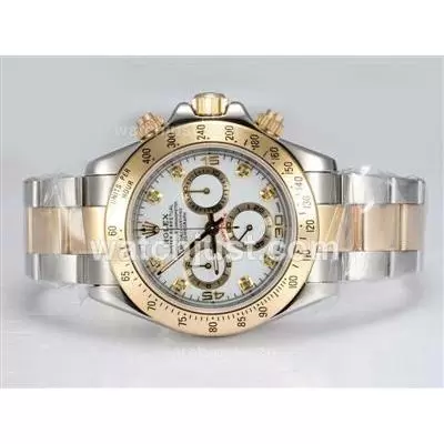 Rolex Daytona Cosmograph Automatic Movement Two Tone With White Dial