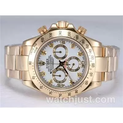 Rolex Daytona Automatic Movement Full Gold With White Dial