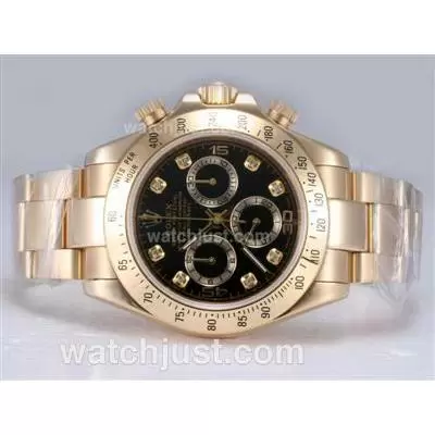 Rolex Daytona Automatic Movement Full Gold With Black Dial