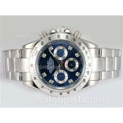 Rolex Daytona Automatic Diamond Markings With Blue Dial