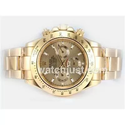 Rolex Daytona Automatic 18k Full Gold Plated With Golden Dial