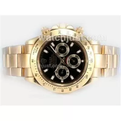 Rolex Daytona Automatic 18k Full Gold Plated With Black Dial