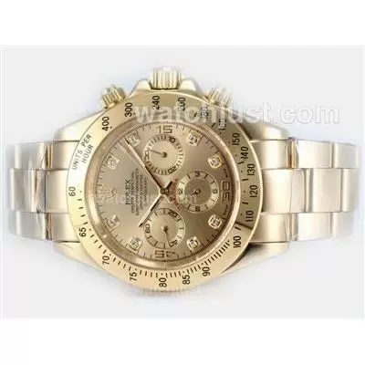 Rolex Daytona Automatic Full Gold With Golden Dial Diamond Marking